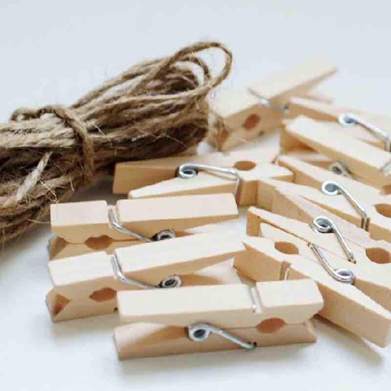 Wooden klip - klip kayu - klip foto - photo clip - klip lampu tumblr - clip polaroid