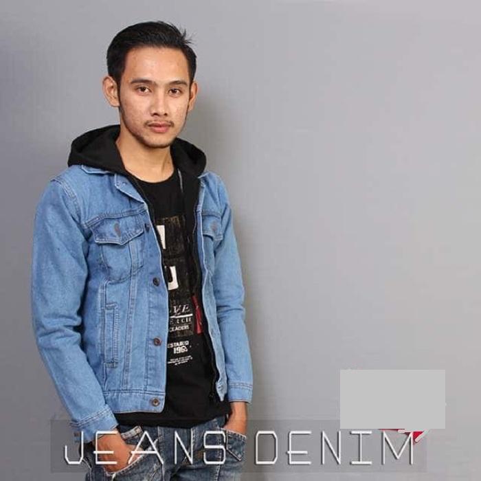 PROMO JAKET JEANS HOODIE COWOK KUALITAS SETINGKAT LEVIS / JAKET MOTOR HARIAN PRIA