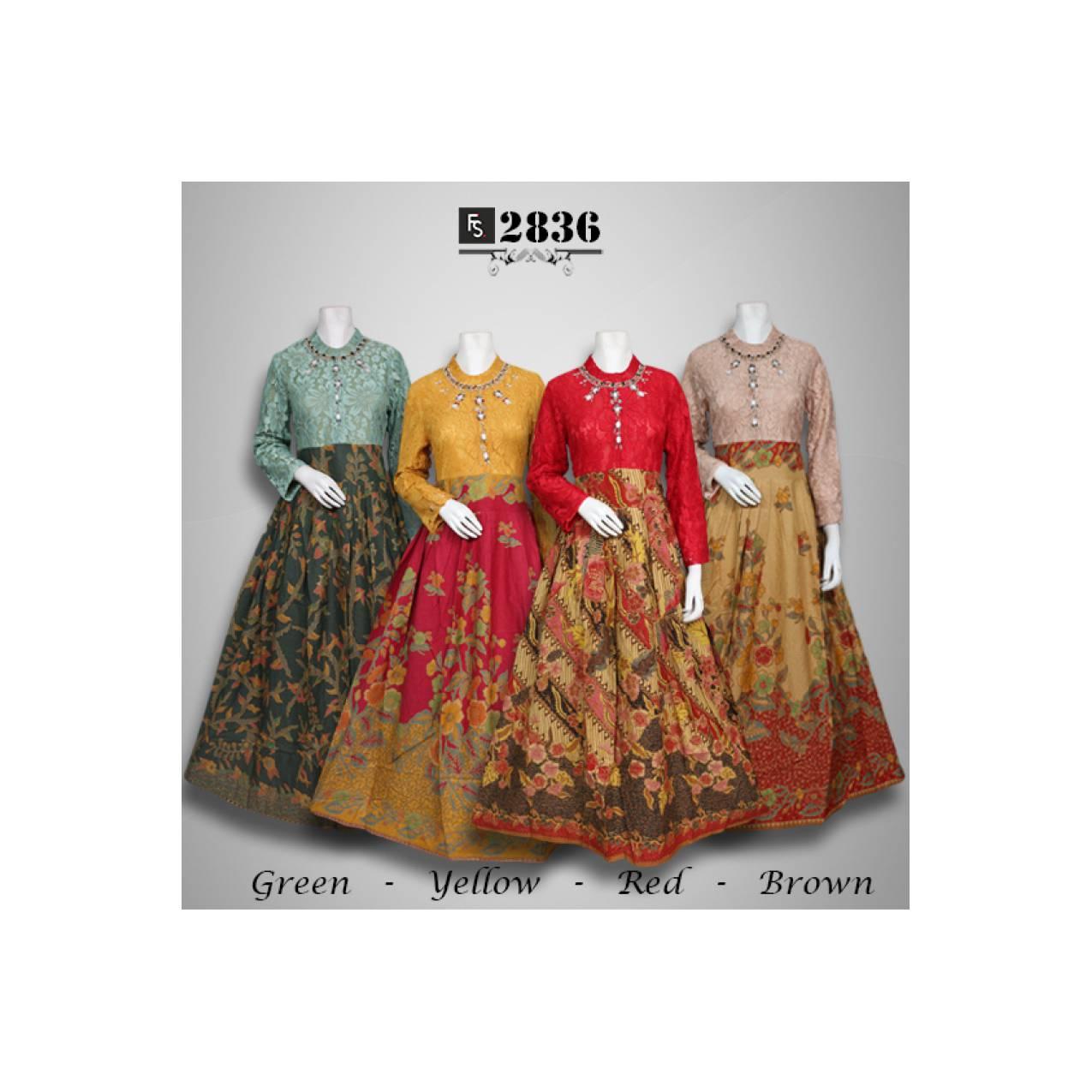 GAMIS PESTA ELEGANT - BROKAT MIX BATIK - GAMIS SHARENA