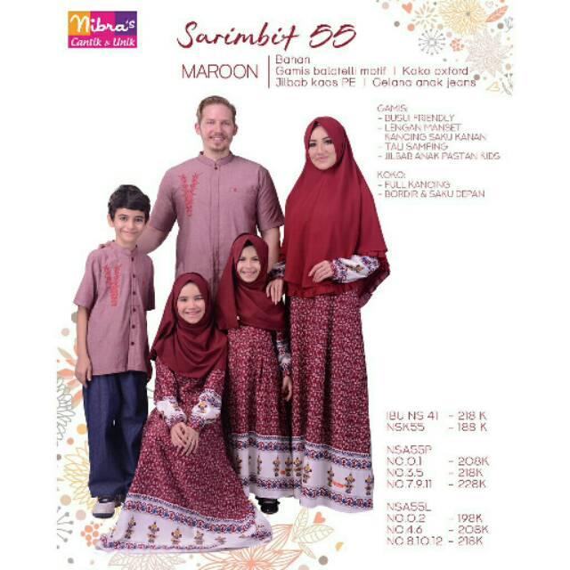 (TERBARU) Sarimbit 55 Maron / Gamis Nibras Ns 41 / Koko Nibras Nsk 55 / Koko Anak Nibras / Gamis Anak Cewek (KOKO BAPAK)