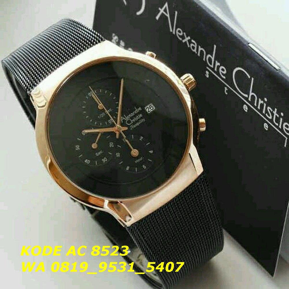 Alexandre Christie AC8523L Jam Tangan Wanita Stainless Steel hitam rose gold
