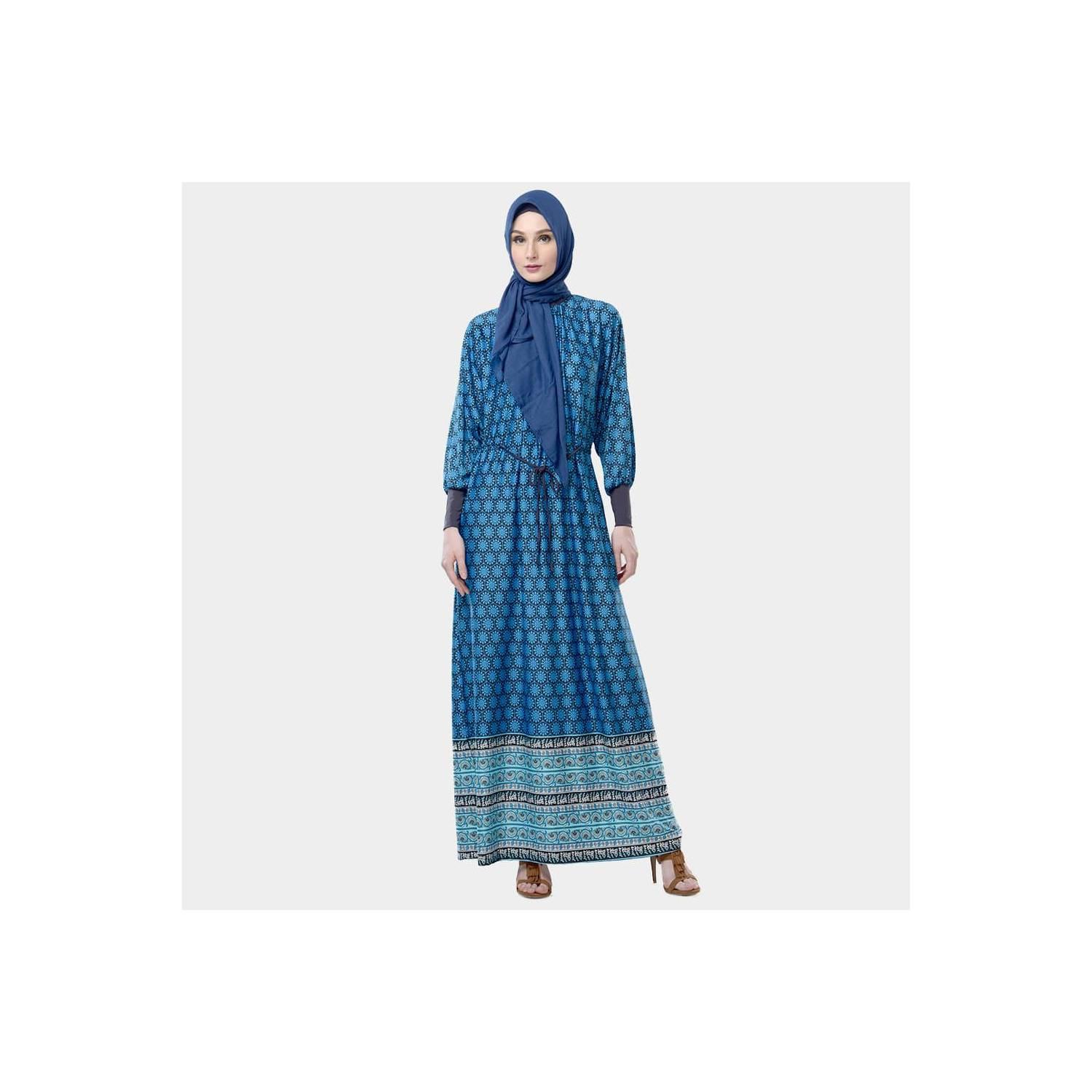 Jual Mezora Dress Gamis Muslimah Motif Cantik Malais Knitt D Limited