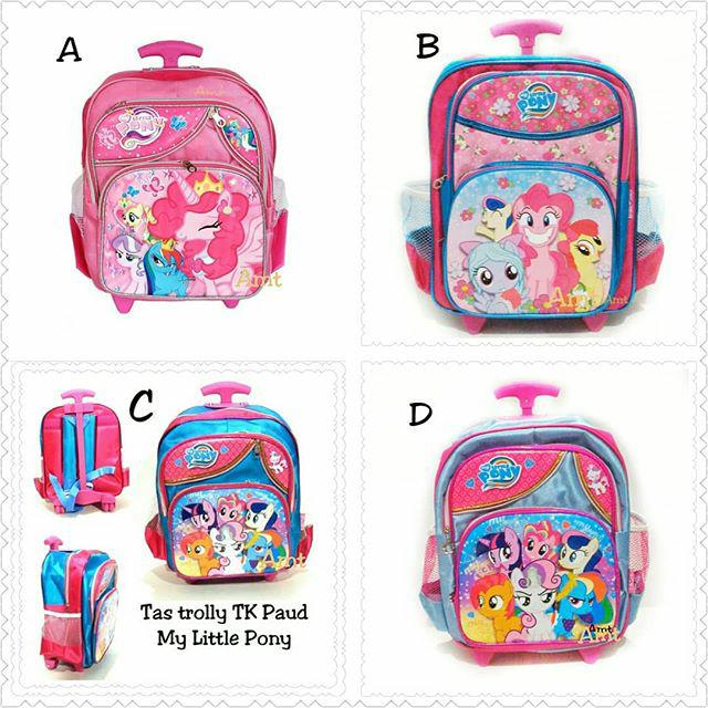 Tas pony trolly TK Troli dorong ransel tebal muat banyak kado anak
