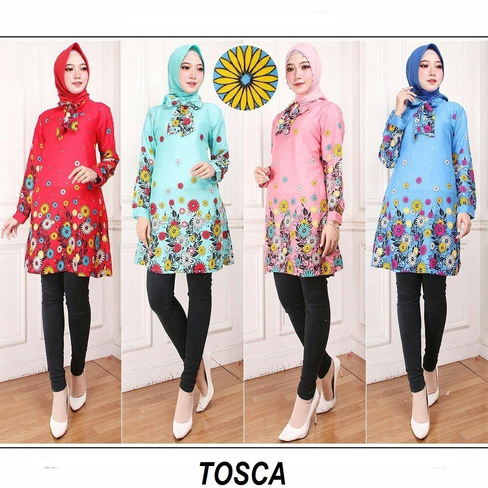 CGF Fashion - Baju Atasan Dress Tunik Wanita Naresa Bahan Katun Kembang