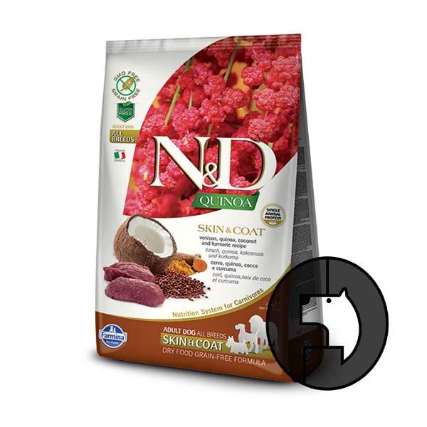 N&D quinoa skin coat 2.5 kg dog ab venison quinoa coconut turmeric