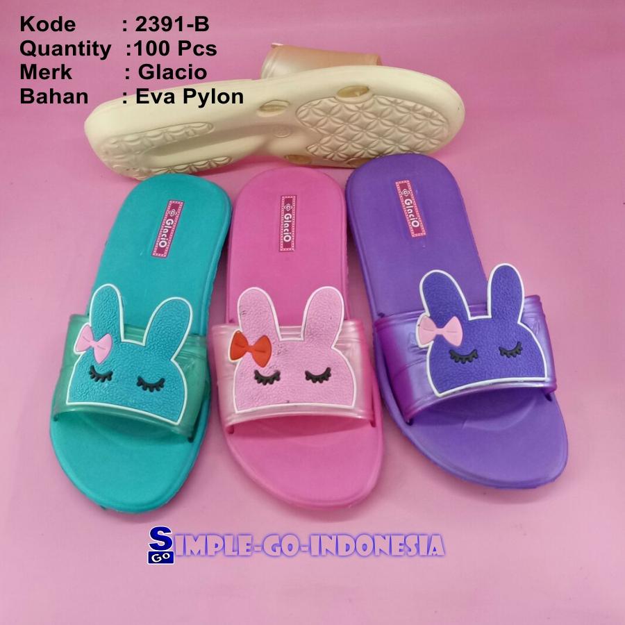 Sandal wanita slop pylon enteng glacio pin kelinci 2391 36-40