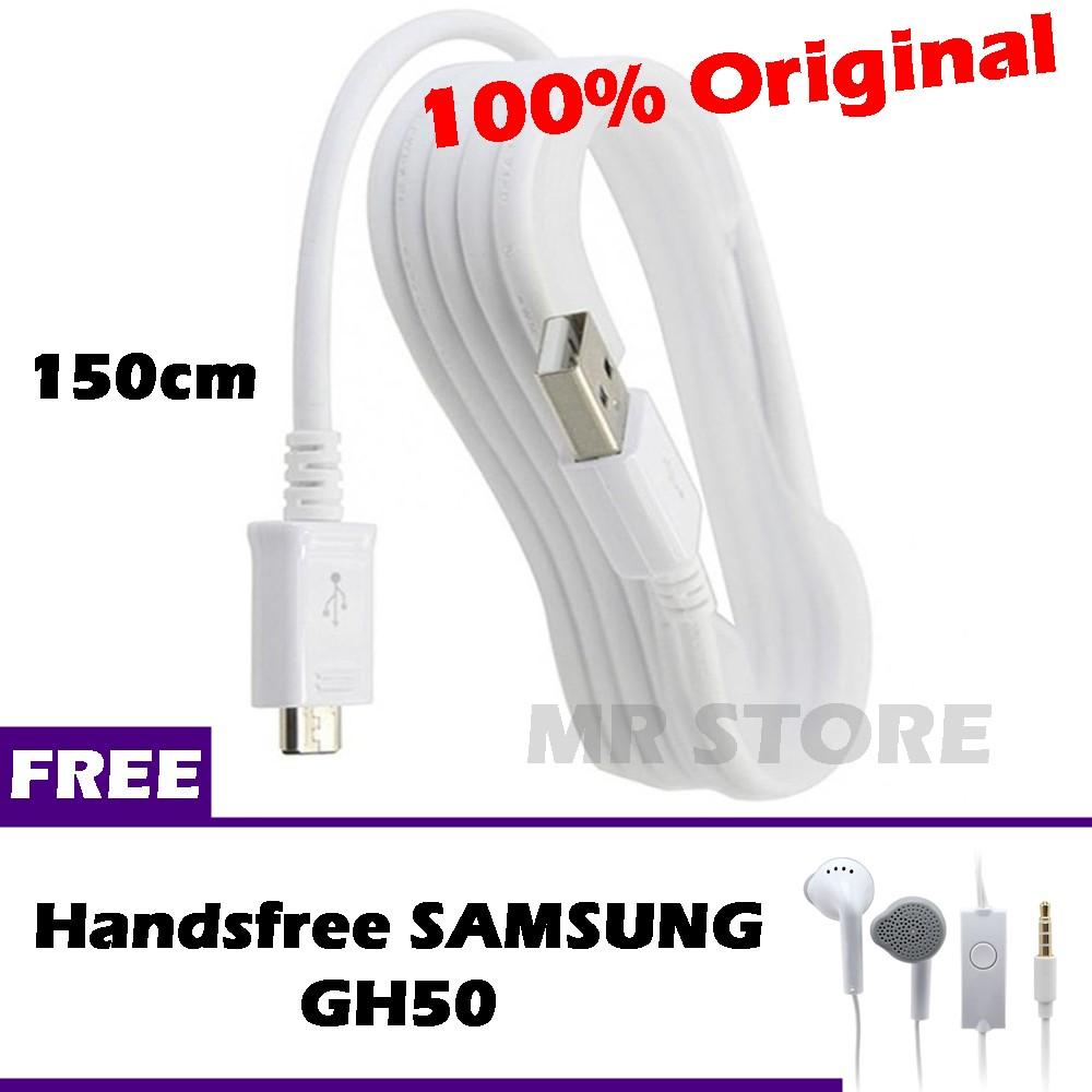 Kabel Data SAMSUNG Original Fast Charging Micro USB 150cm for Galaxy Series + Gratis Handsfree SAMSUNG GH50