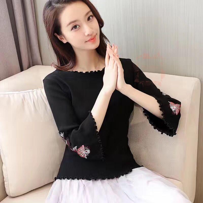 Khaki, Pink, White, Black Truffle Embriodery Top 31630