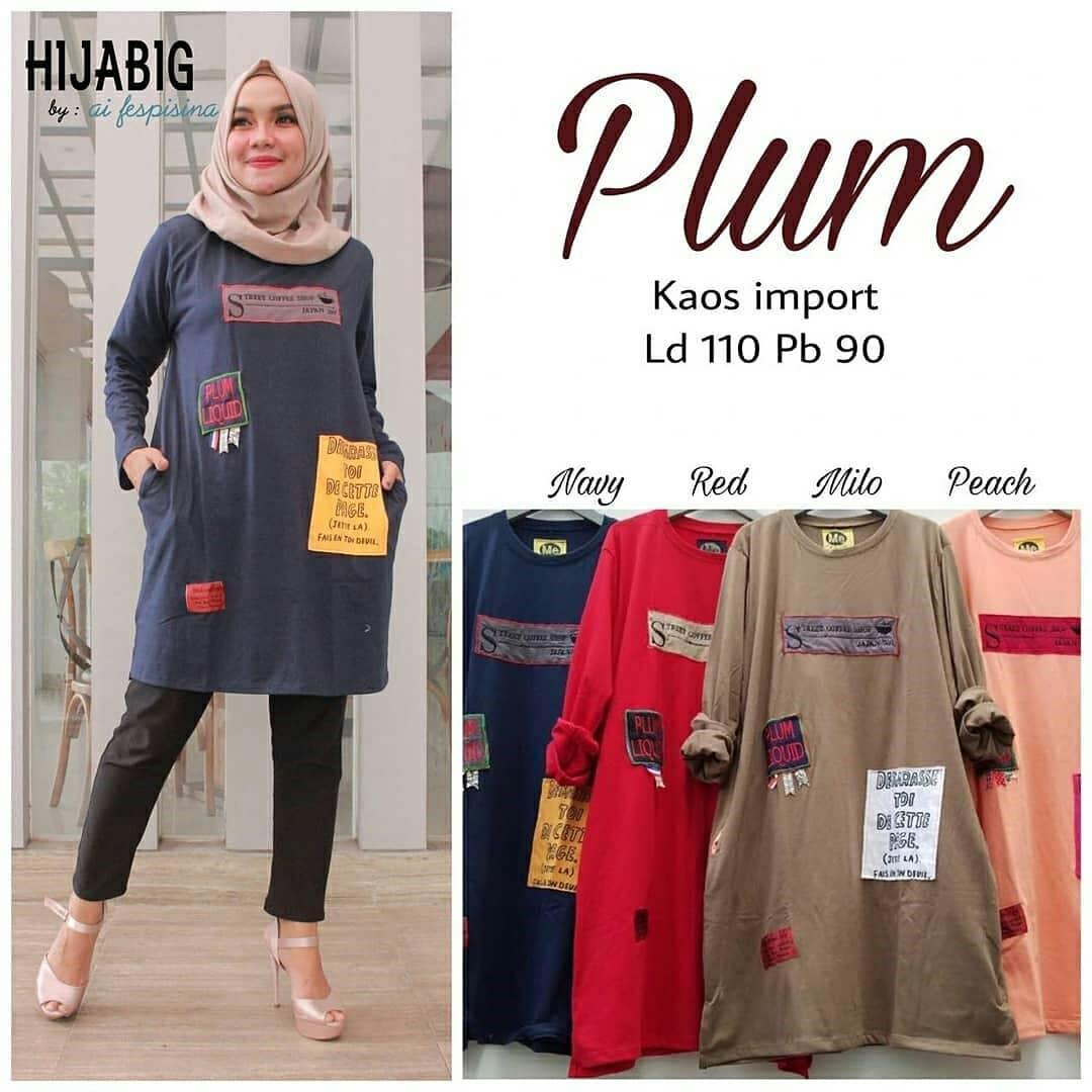 Tunik Plum Tunic Combad Fashion Wanita Muslim Panjang Blus Modern Long Atasan Jaket Hijab Kemeja Kekinian Casual Pakaian Modis Pakaian Kerja Simple Trendy Baju Model Terbaru