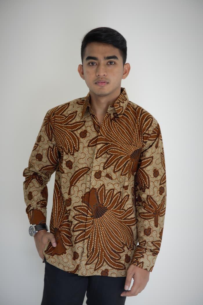 BATIK JOKOWI PADI COKLAT LENGAN PANJANG