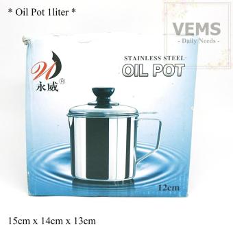 Pencari Harga Oil pot 1,1liter stainless steel tempat penyaringan minyak serbaguna terbaik murah - Hanya Rp57.760