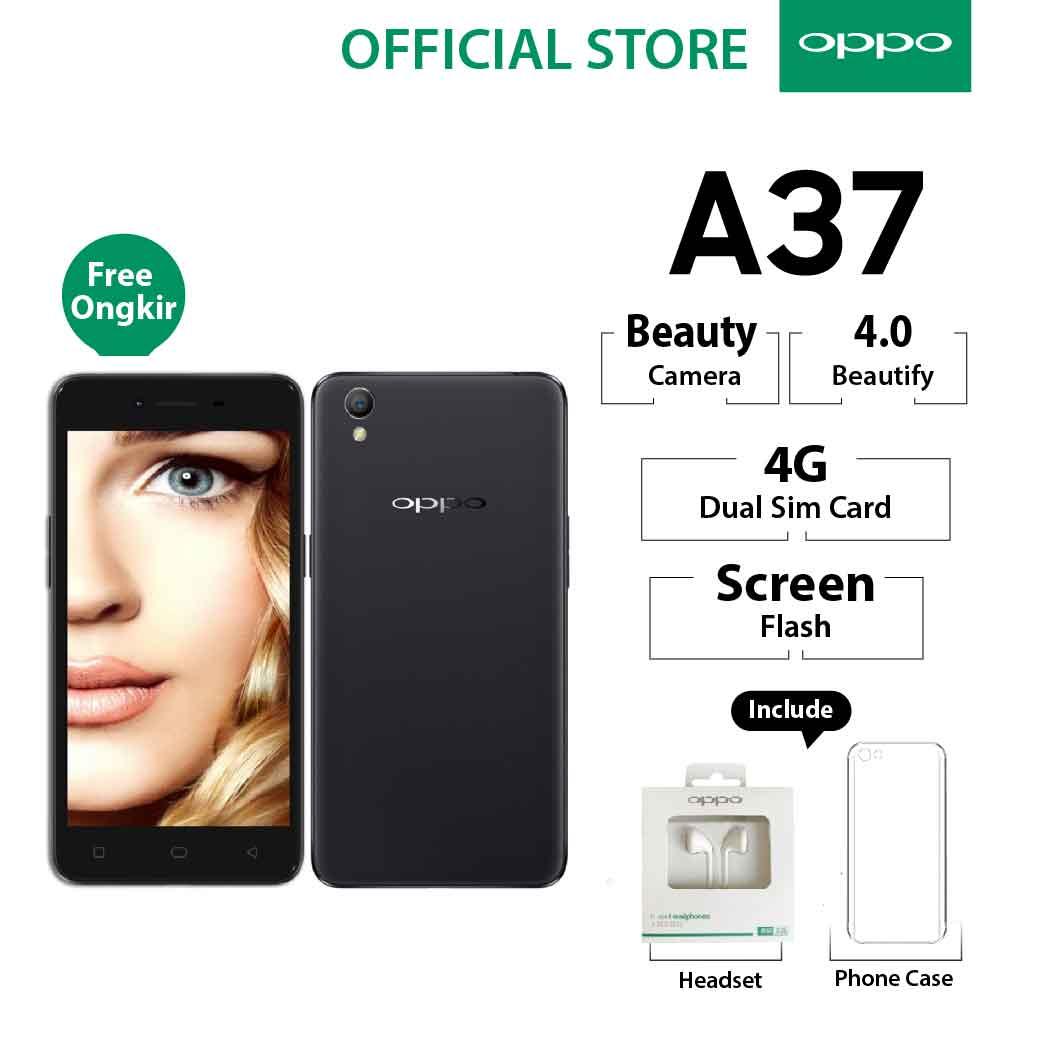 Oppo A37 2GB/16GB Black – Smartphone Beauty Camera (Garansi Resmi Oppo Indonesia, Cicilan Tanpa Kartu Kredit, Gratis Ongkir)