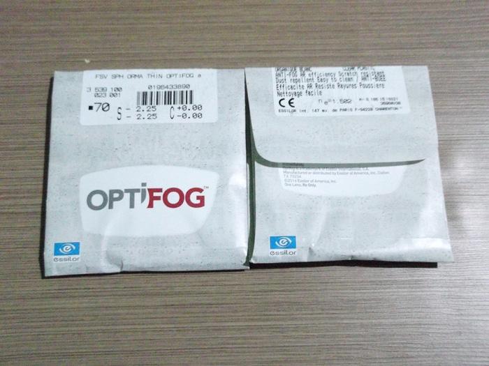 LENSA MINUS - LENSA OPTIFOG - LENSA ESSILOR - LENSA ANTI EMBUN CRIZAL
