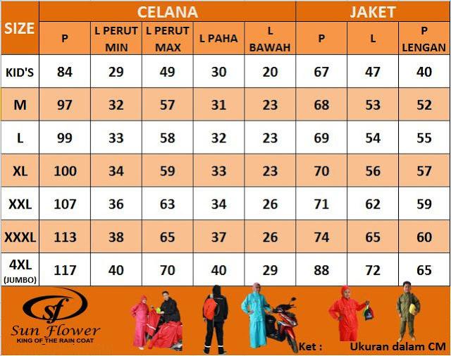 Jas Hujan Sunflower 4XL Jumbo Ukuran Besar
