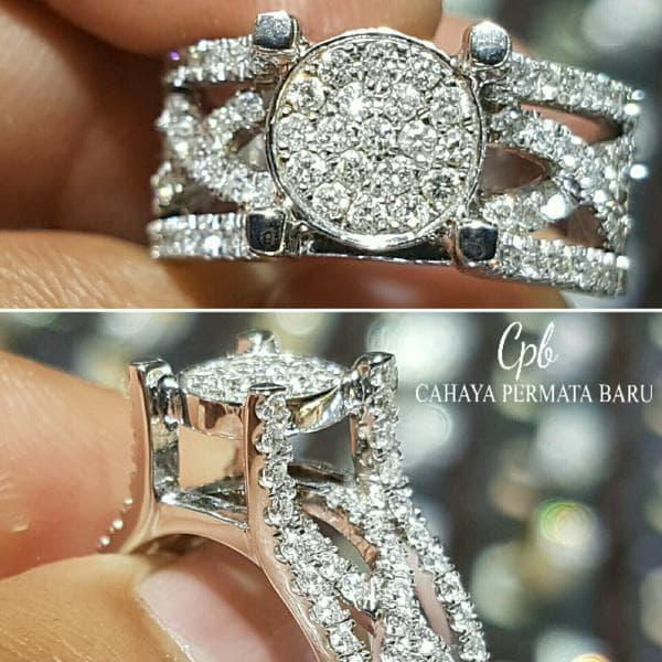 Cincin Berlian 1.09 Carat Ring Emas 40 % 7.60 Gram Fashion Wanita