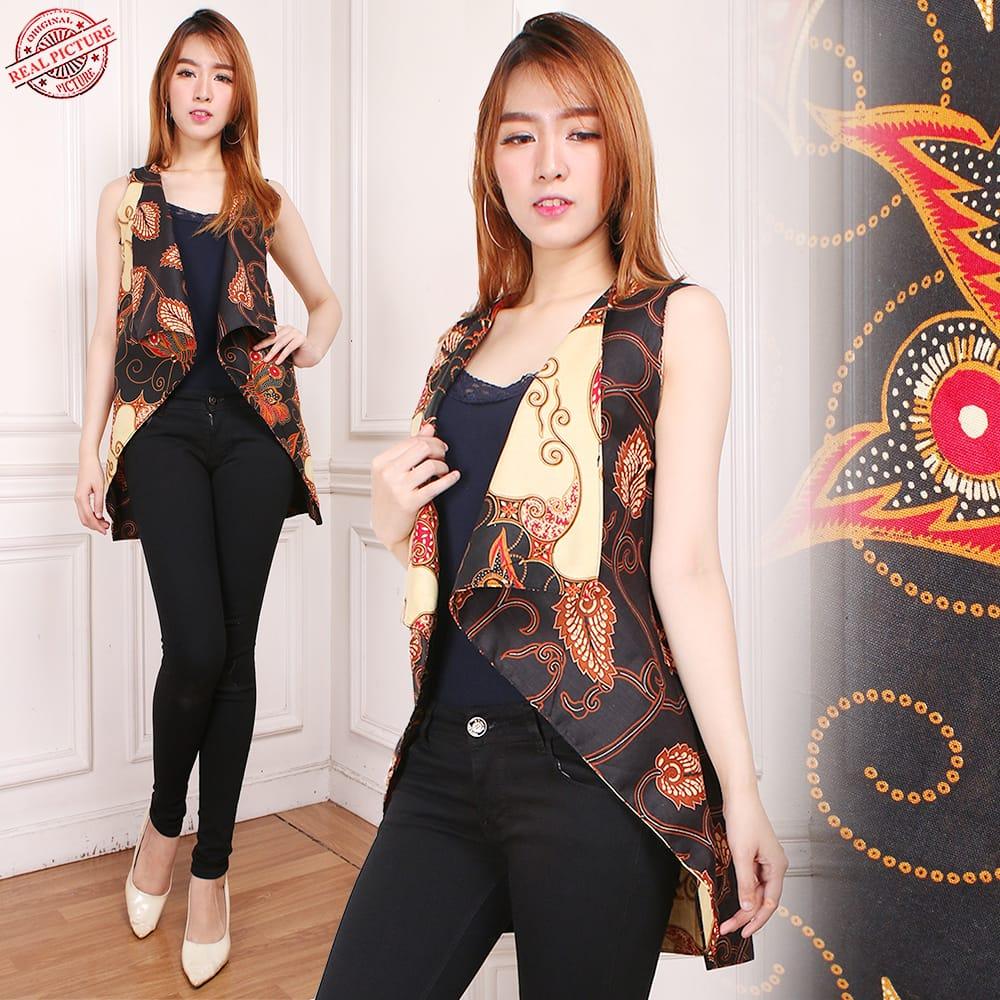 Glow Fashion Atasan blouse blazer bolero batik bolak balik wanita jumbo shirt Rafela fit to XXL