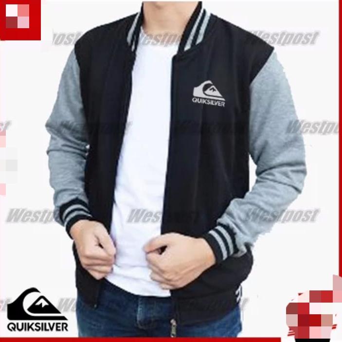 Jaket zipper sweater Bomber quiksilver kombinasi warna