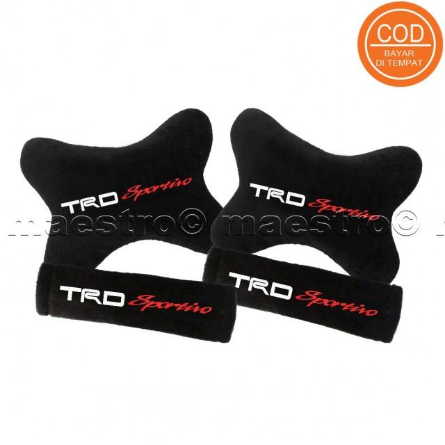 Aksesoris bantal leher jok mobil lucu unik Set 2in1 TRD Sportivo