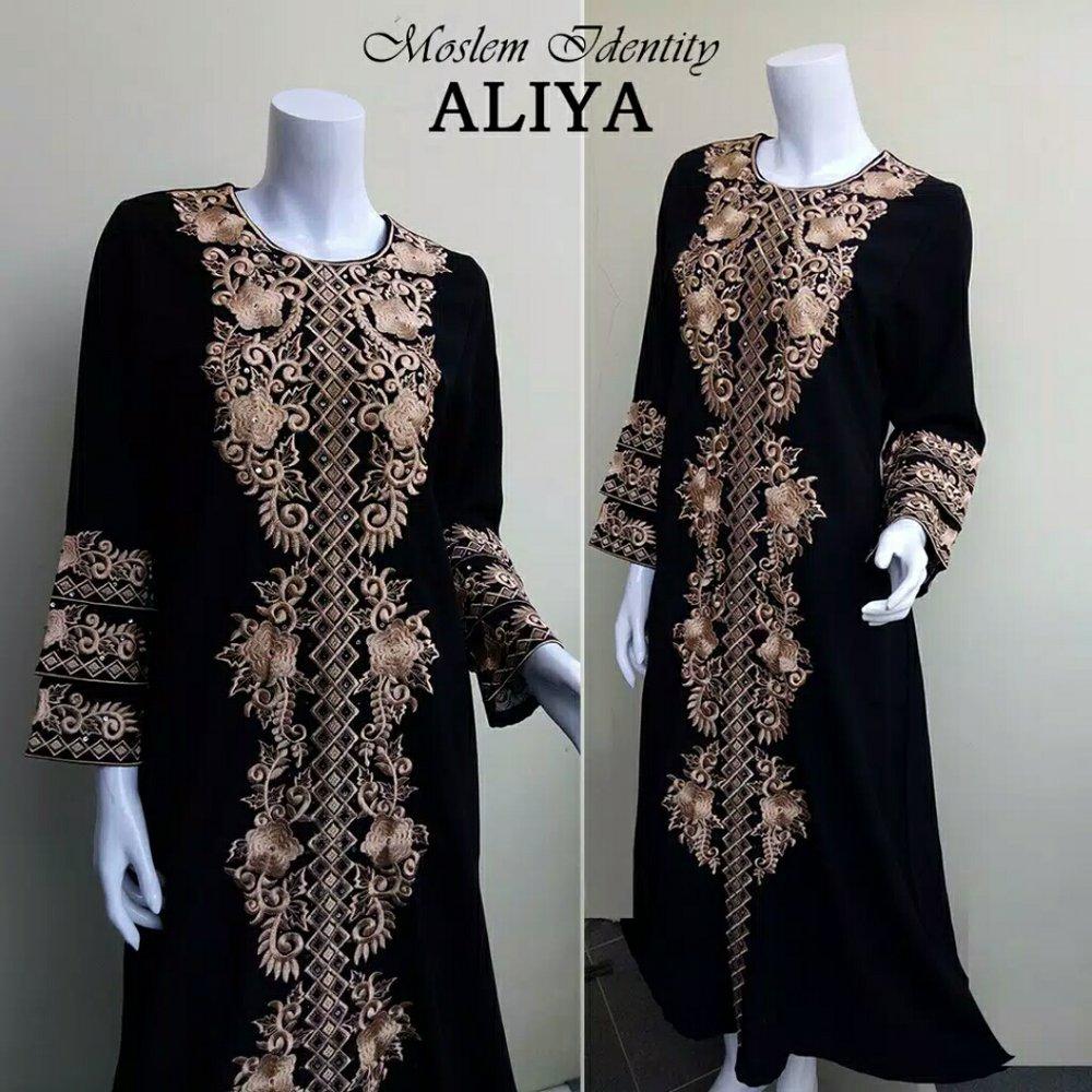 Gamis Bordir Terbaru Gamis Hitam Gamis Pesta Busana Muslimah Syari Aliya di lapak Koko Gaul kokogaul