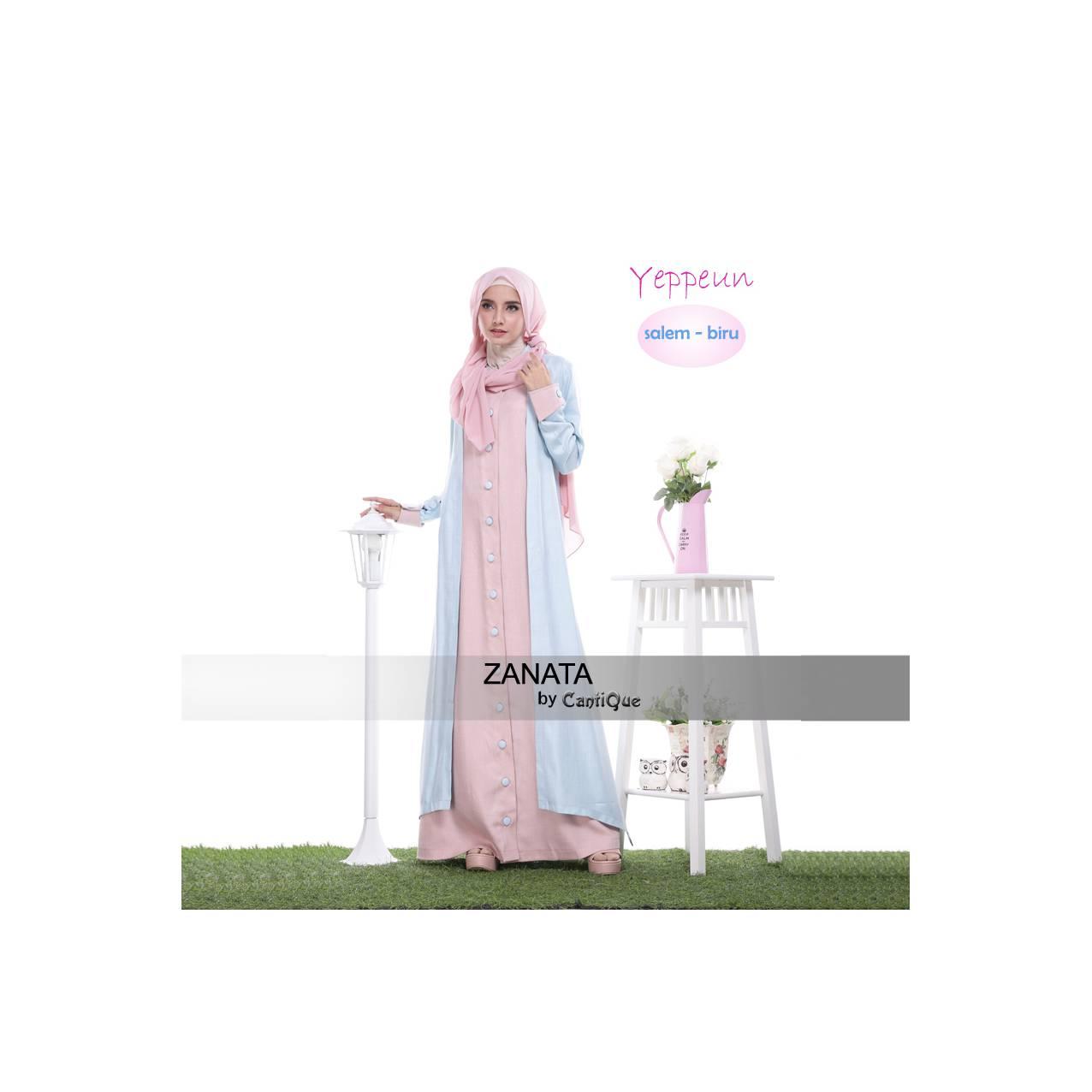 Baju Kerja Wanita Gamis Kantor Resmi Formal Santai Hamil Menyusui Biru