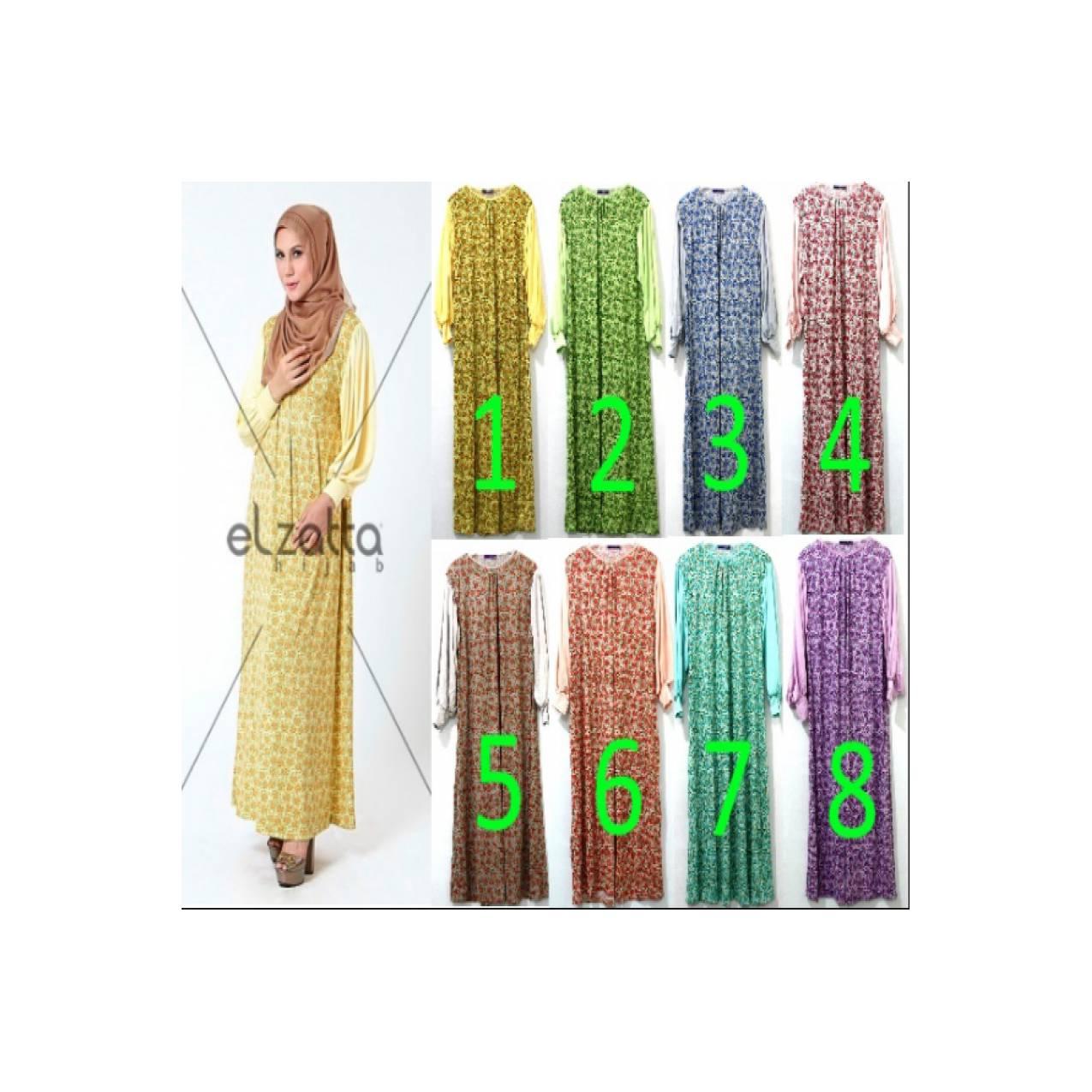 setelan elzatta gamis gasna naluna + bergo zalfa faditha hijau size M
