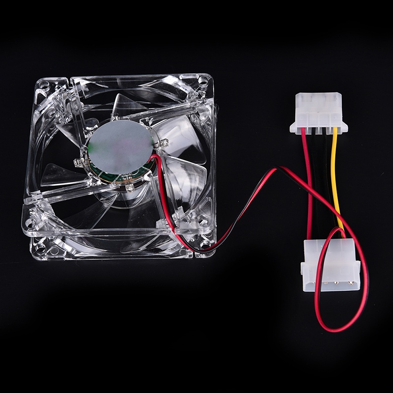 High CFM Electric Quad 4LED Light Neon Clear 120mm PC Computer Case Cooling Fan