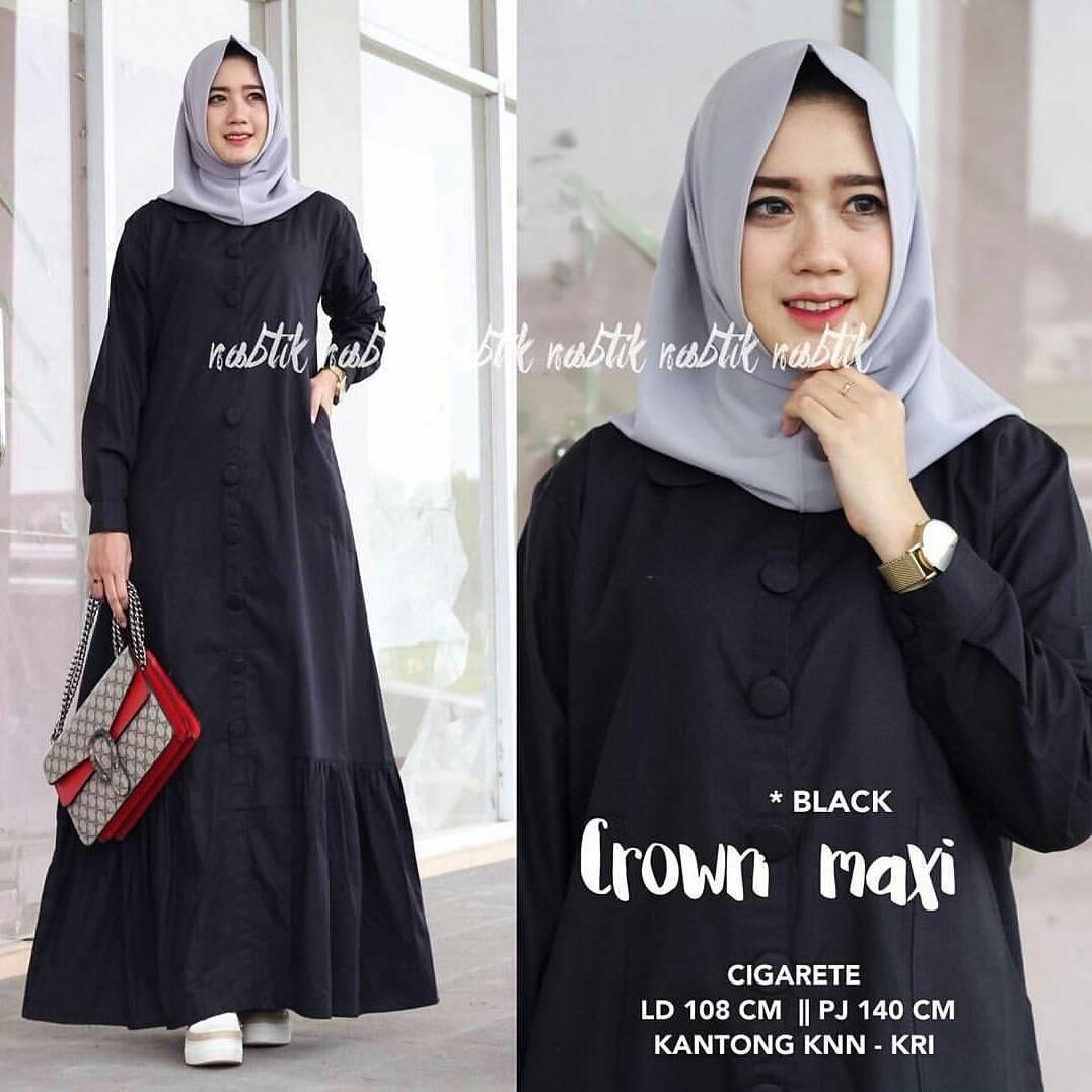 TOF GAMIS TERBARU Gamis Wanita Gamis Syari Dress Wanita Muslim Murah CROWN DRESS