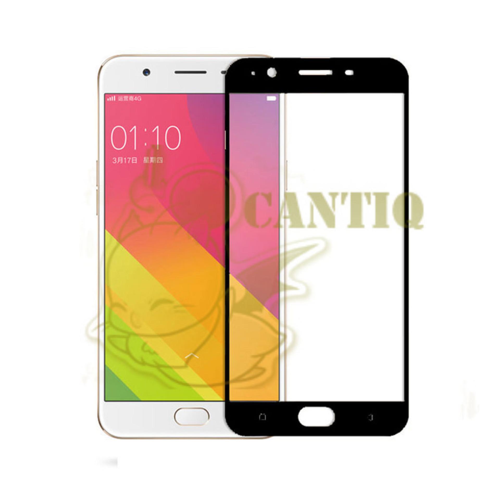 QCF Tempered Glass Full Screen Oppo F1S Selfie Expert A59 (Only Depan) / Screen Protector Oppo A59 / Temper Oppo A59 - Hitam