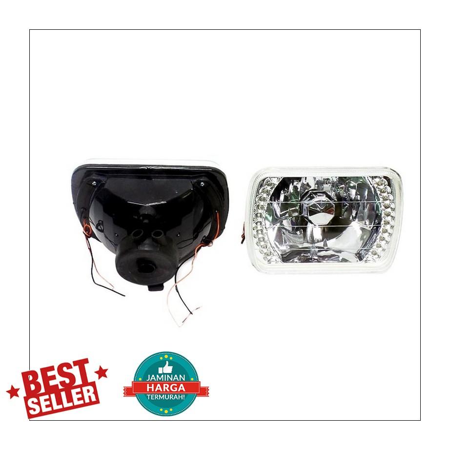Lampu Utama Mobil FA-YH66-36A Head Lamp 7 Inch Kotak Clear
