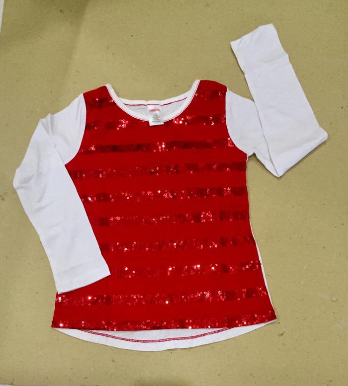Kaos Gymboree tangan panjang payet merah