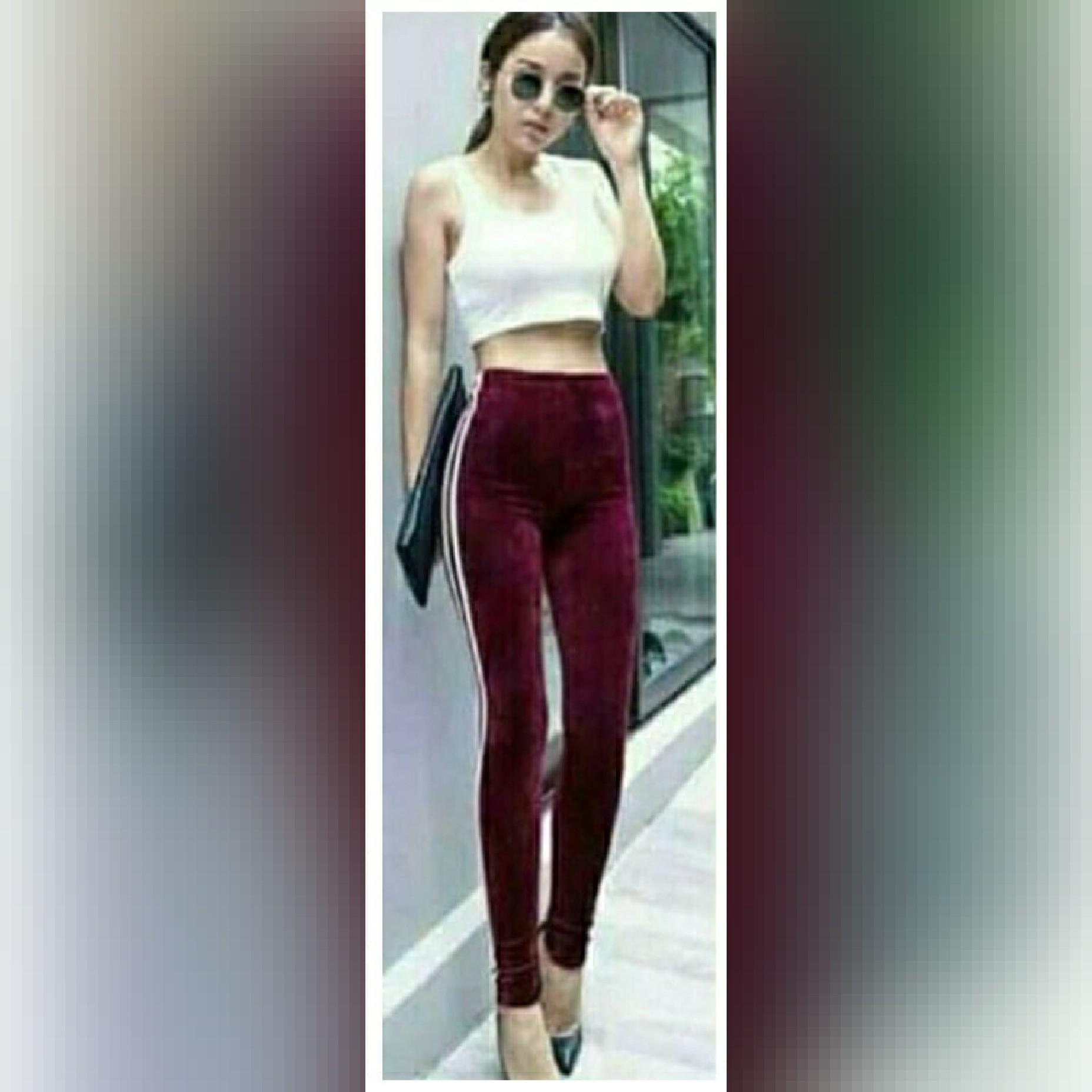 Novi.olshop LEGGING IMPORT TRIGRIL -Maroon ( Motif Jeans ) Celana legging Wanita / LIST Celana List Wanita/ Celana Fashion Wanita/ celana wanita/celana legigng wanita / CELANA JEGGING LIST IMPORT ASLI BAHAN PREMIUM / Celana Panjang / Legging Jeans