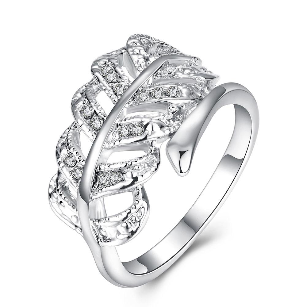 Mode emas emas mosaik bata daun putih cincin emas perhiasan emas putih grosir grosir website produsen penjualan langsung AKR091-8 AKR091