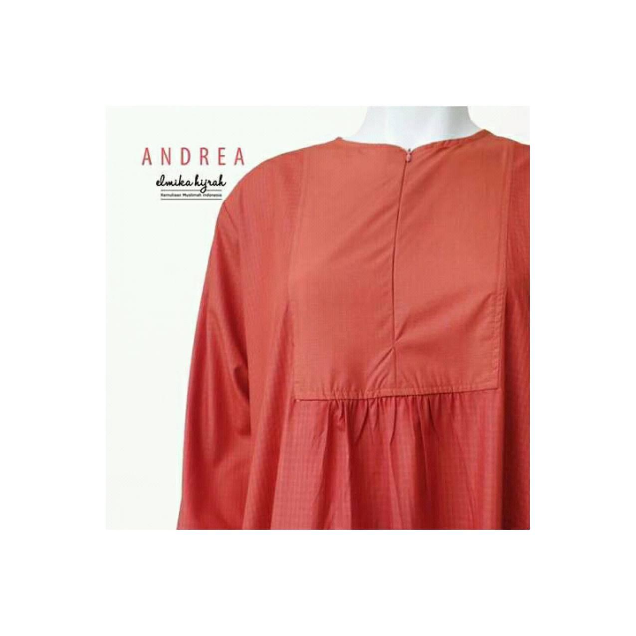 Gamis andrea basic orange bata L by elmika hijrah