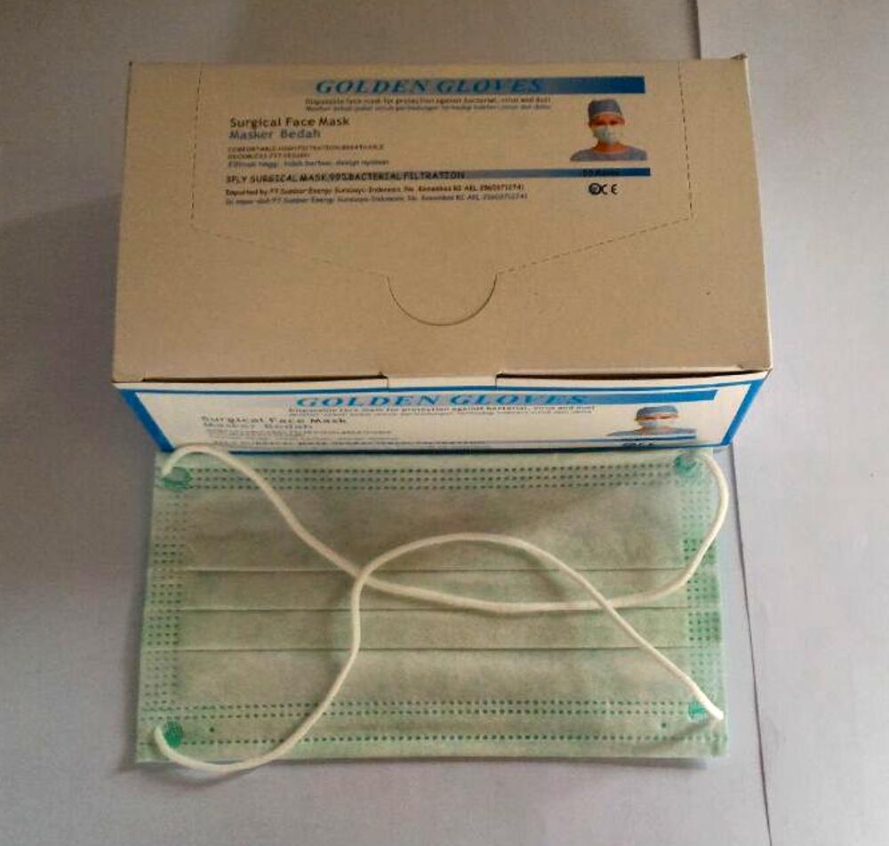 Masker Jilbab / Hijab 3 Ply Golden Gloves (box isi 50)