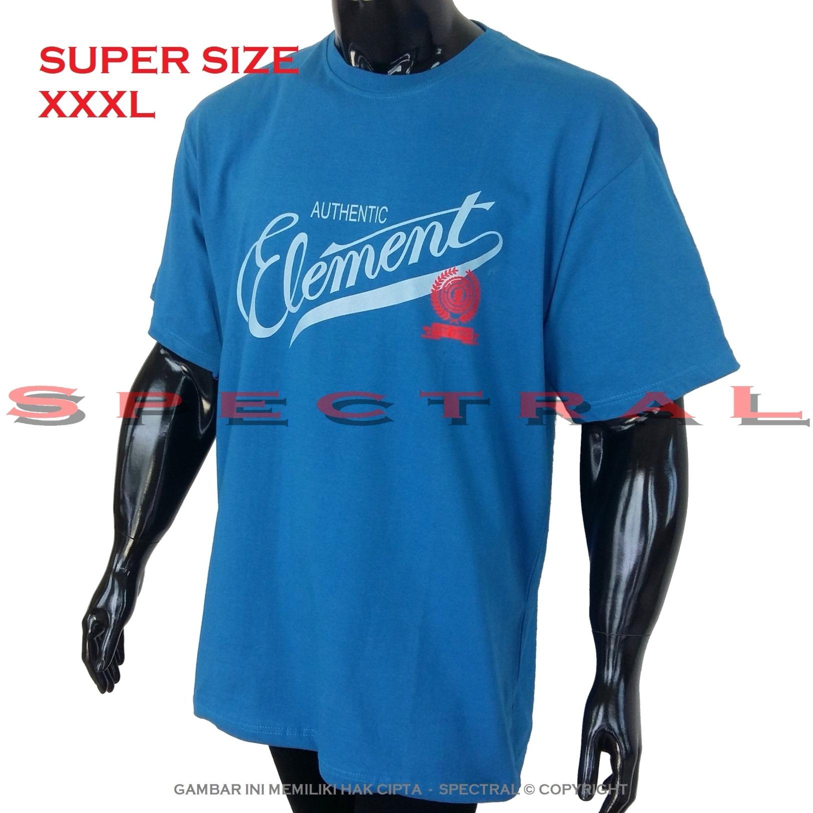 Spectral – 3XL SUPER BIG SIZE XXXL 100% Cotton Combed Kaos Distro Jumbo BIGSIZE T-Shirt Fashion Ukuran Besar Polos Celana Atasan Pria Wanita Katun Bapak Orang Tua Gemuk Gendut Simple Sport Casual Halus Baju Cowo Cewe Pakaian Super Size 3L ELEMENT BIRU