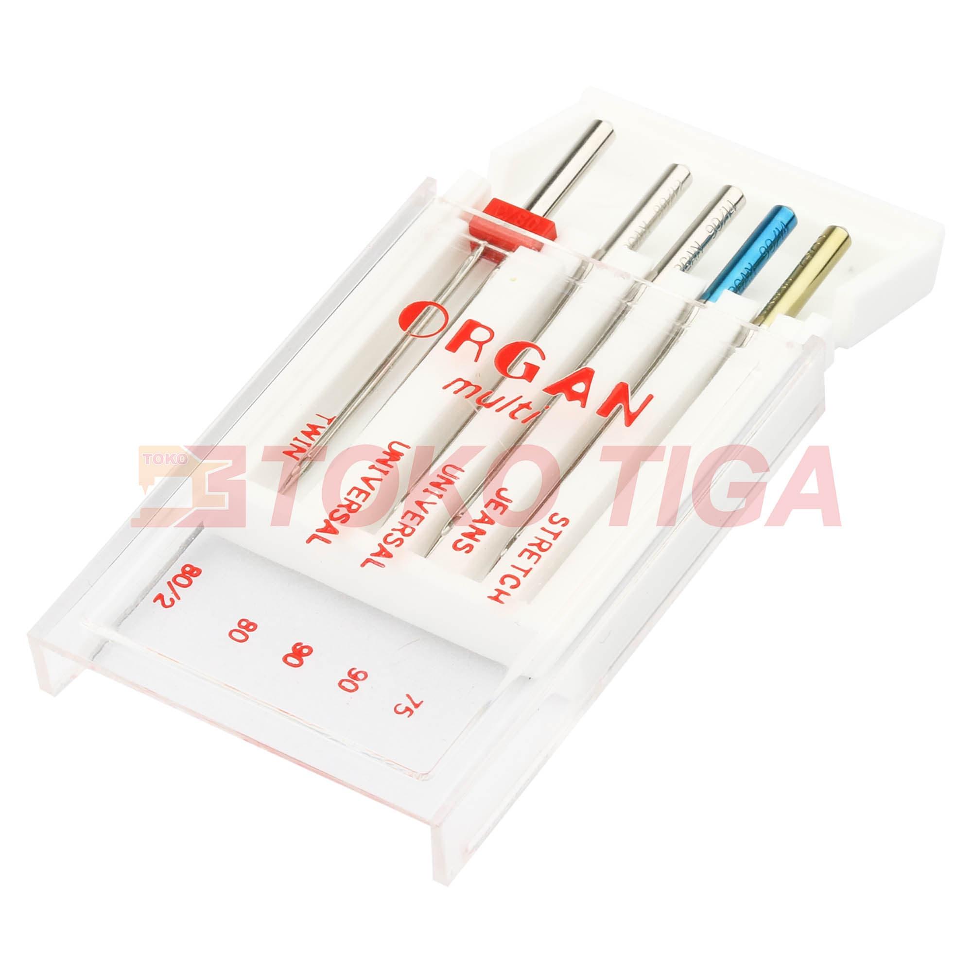 PROMO!! TERMURAH  Organ Needles Multi - Jarum Jahit Set 5 Pcs Mesin Jahit Portable