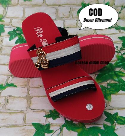 Sandal wanita murah wedges spon Sandal wedges spon model terbaru_Nareco indah shop KOKOP_