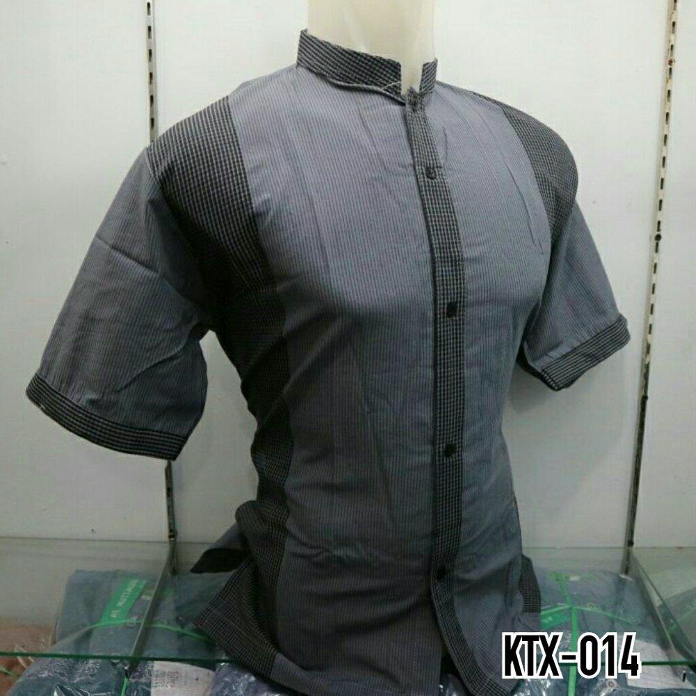 Grosir Baju Koko Muslim Pria Kemeja Koko Lengan Pendek Pakaian Muslim Laki - laki Terbaru Murah KTX 014 di lapak Al Muttaqin Collection produsenbajukoko