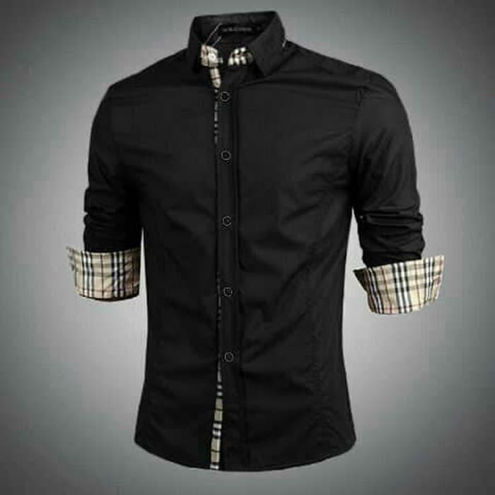 Kemeja Pria BERRY Black Combi Burberry - z8Eb36
