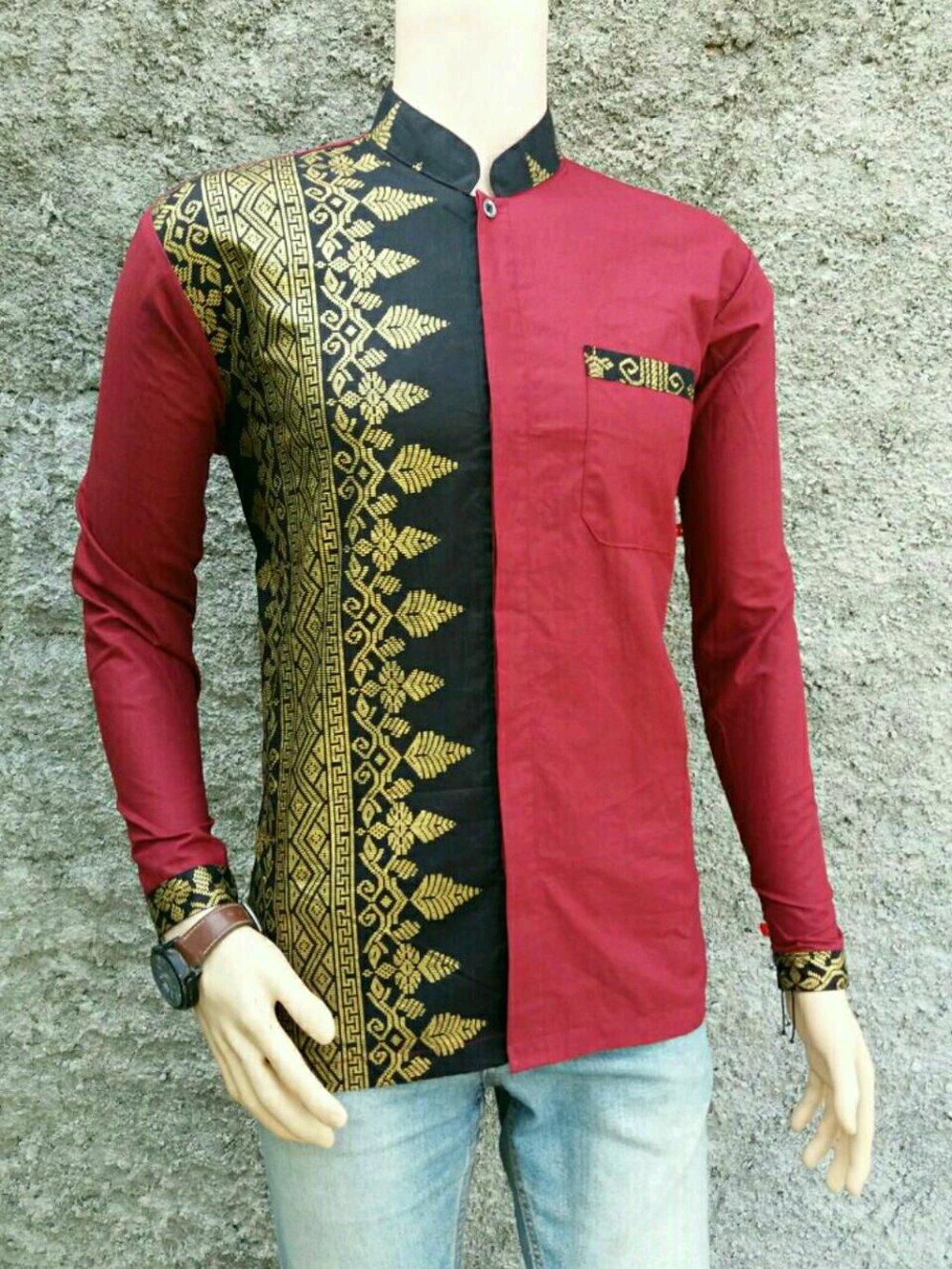 kemeja batik pria - baju koko pria putih kombinasi di lapak BATIK MURAH JAYA aisyah_isa546