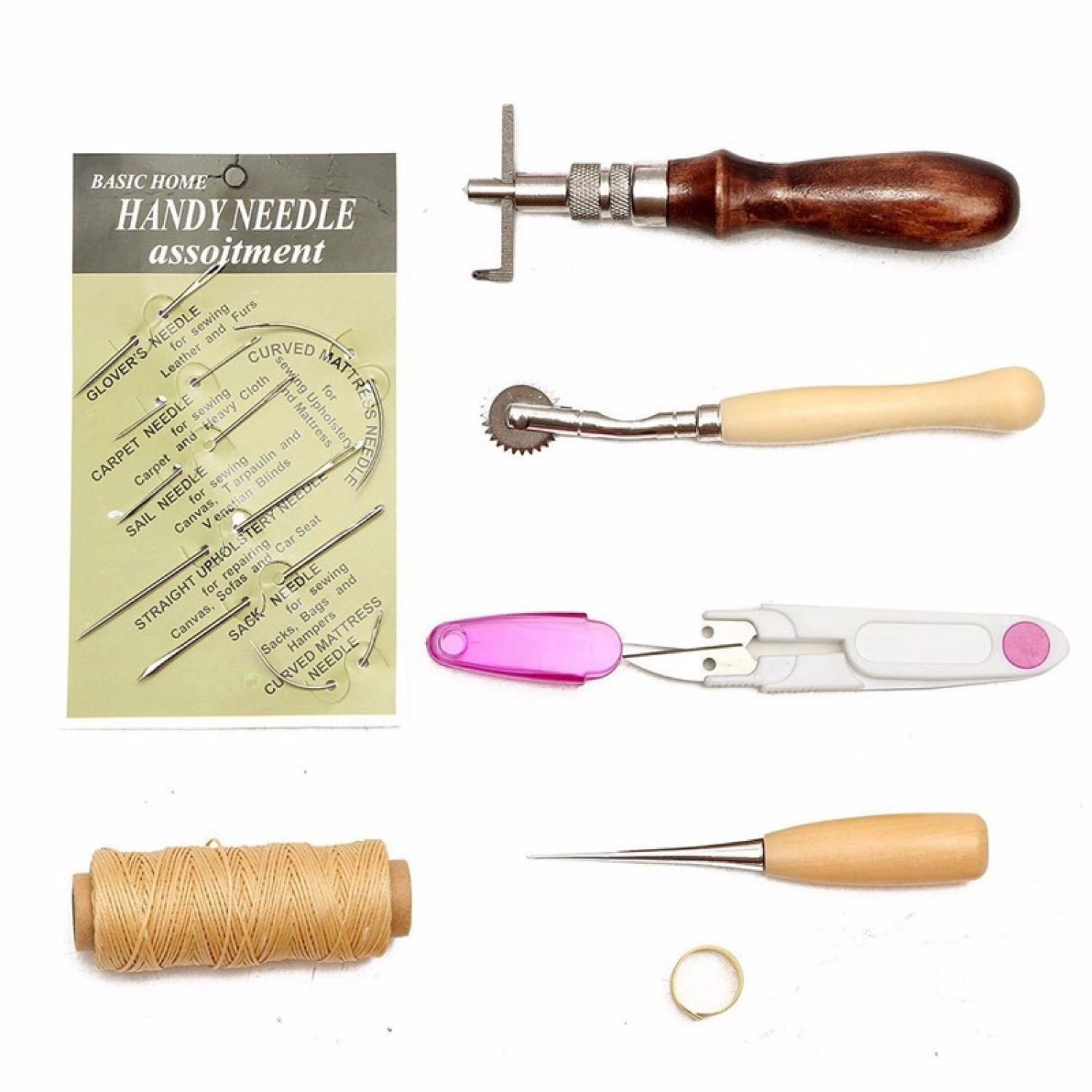 Eigia Set Peralatan Jahit Rajut Bahan Kulit Sewing Knitting Tools Manual Praktis Lengkap Multifungsi Serbaguna Basic Home Handy Needle (Glover, Carpet, Sail, Straight, Sack, Curved Mattress Needle) Alat Perbaiki Baju Celana Kain Sobek s1073