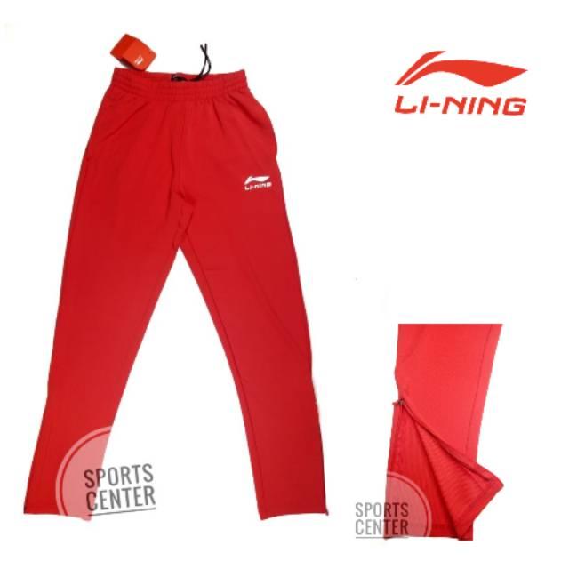 HOT ITEM Celana Training Lining / Trackpant Official Asian Games 2018 Red Original 100% / Asian Paragames 2018 Jakarta / ASEAN Games 2018 2019 / Ready Size M L XL XXL ORIGINAL 100% Dibawah Celana Training Ada Resleting Logo LINING Timbul