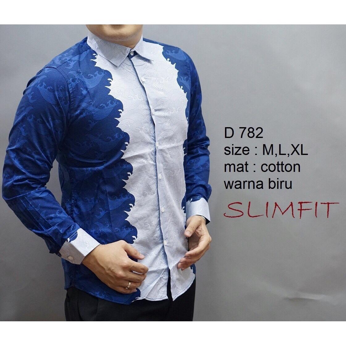 Batik - Kemeja Fashion Pria Slimfit - Baju Batik Cowok Lengan Panjang model terbaru