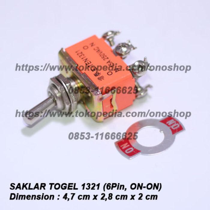 Saklar Togel 1321 (6 Pin ON-ON)