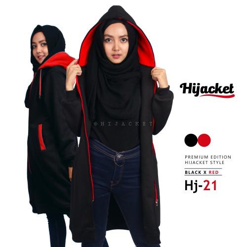 Jaket Hijab Premium Hijacket Original HJ21 Hoodie Wanita Hijaber L XL XXL Jacket Sweater parka