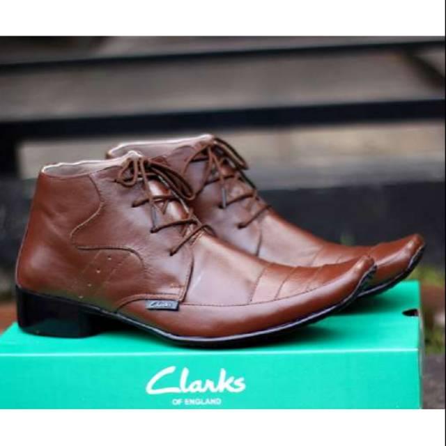 Sepatu Clarks Pantopel Kulit Pria Leather Formal Kerja PDH/PDL Model Boots Kulit Asli