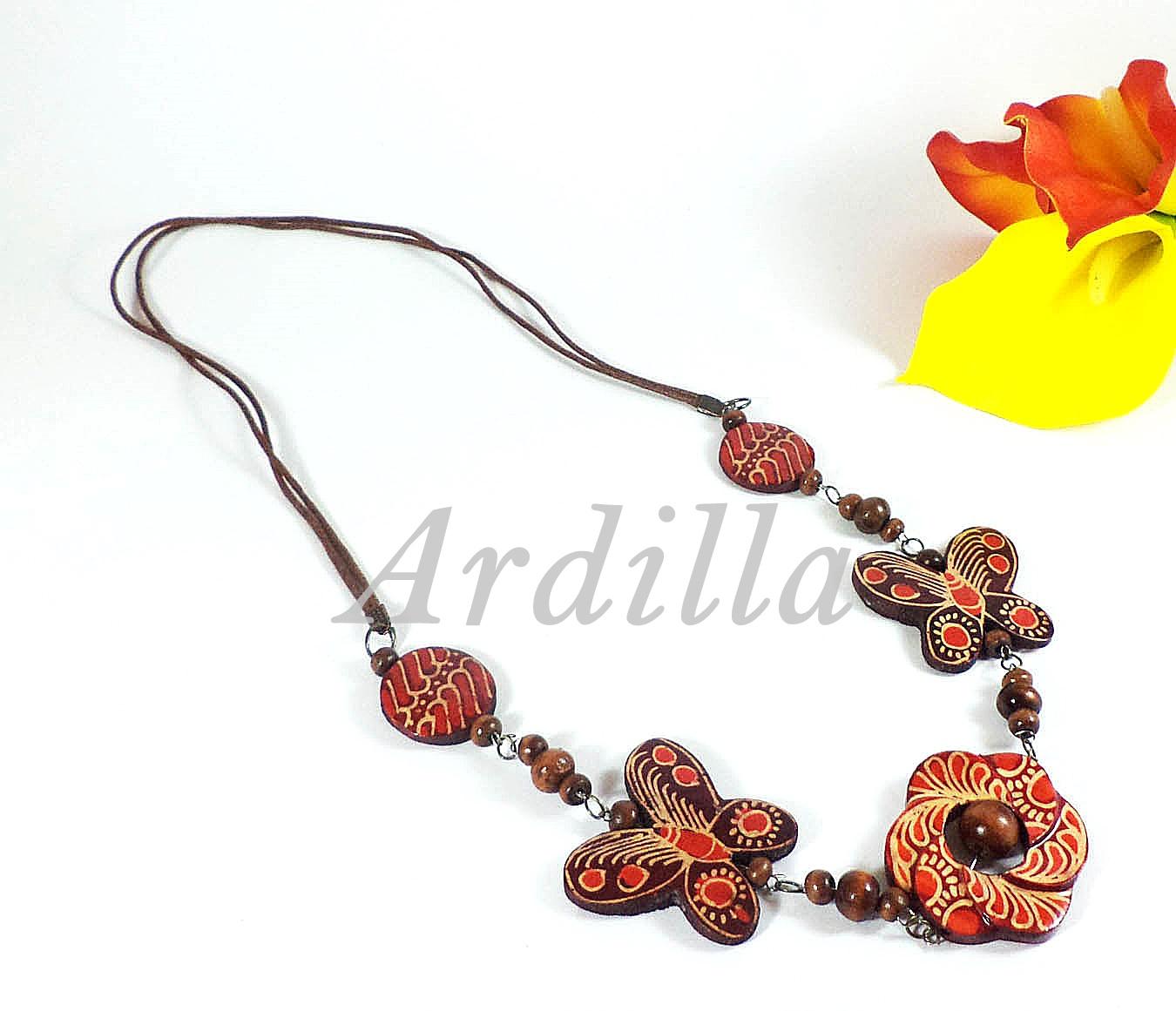 Ardilla Kalung Etnik Batik Chanthik / Aksesoris Kalung Untuk Wanita / Asesoris Kalung Batik Murah / Kalung Hijab Etnik