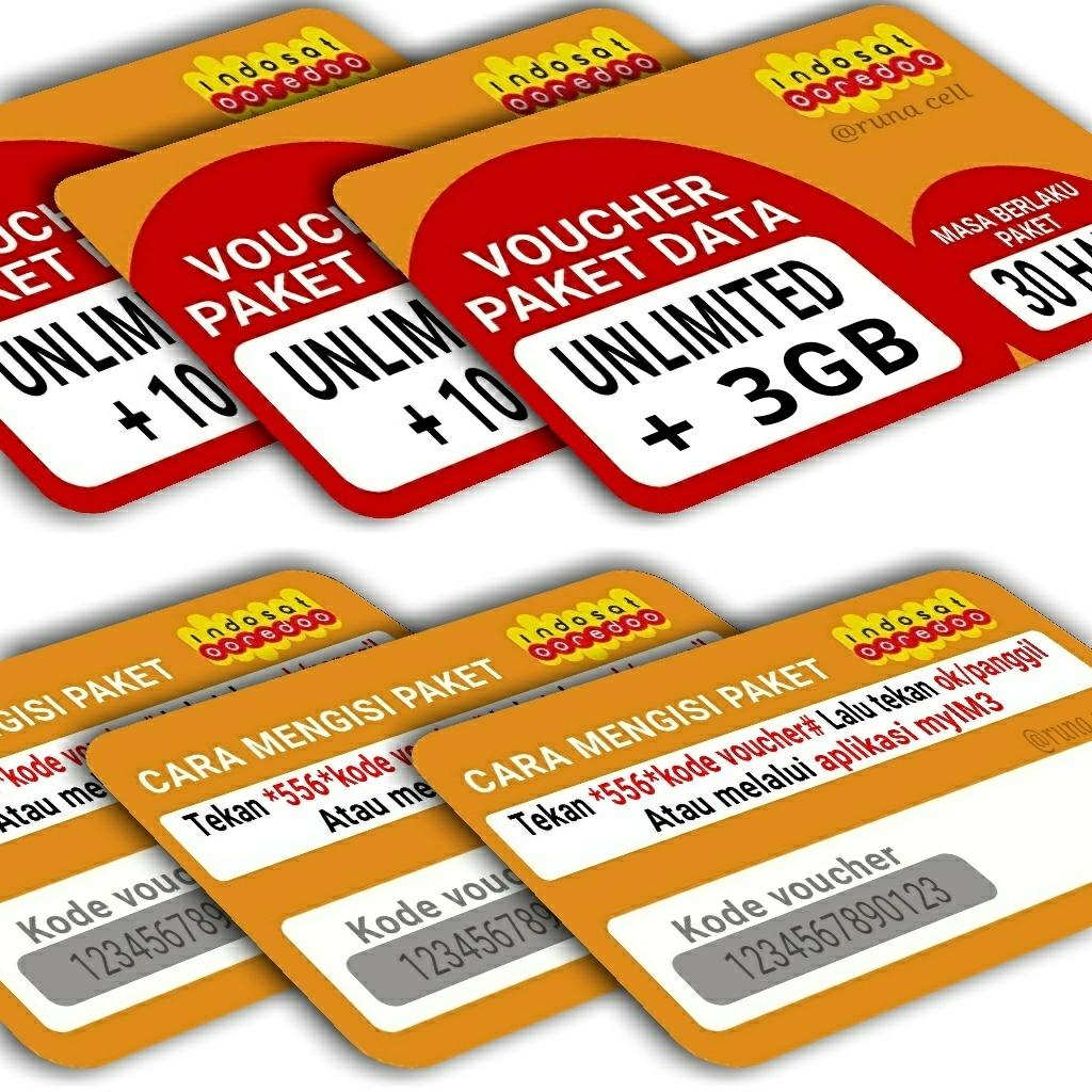 Voucher paket data indosat unlimited +3GB