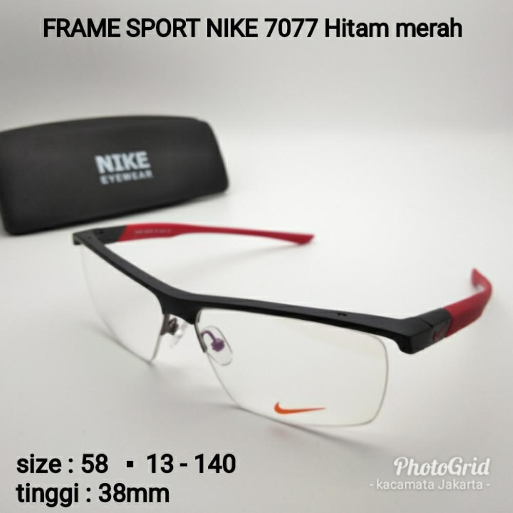 kacamata sport frame Pria half frame NIKE 7077 Hitam merah KACAMATA outdoor pria di lapak kacamata_jakarta getjoinshop