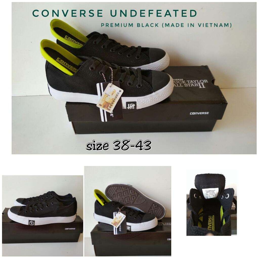 sepatu converse premium undefeated MADE IN VIETNAM low black size 38-43